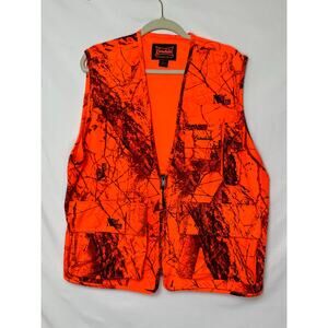 Gamehide Men's Size Large Orange Padded Shoulder Hunting Vest Naked North Camo